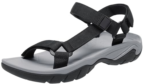 OutPro Sandalen Damen, Wandersandalen, Modische Sportsandalen für den Sommer, Bequeme Wasserdichte Mit Fußgewölbeunterstützung, Lässiges Camping, Strand, Outdoor, Schwarz 2, 40-EU