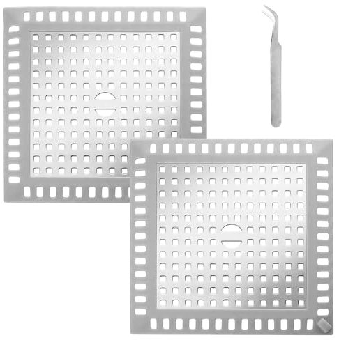 ZPSNDP 2 Piezas Atrapa Pelos Ducha con Pinzas, Rejilla Desague Ducha Acero Inoxidable Tapa Desague Ducha Filtro Pelos Desague Ducha, Filtro Desague Fregadero Adecuado para Habitación, Bañera, Cocina