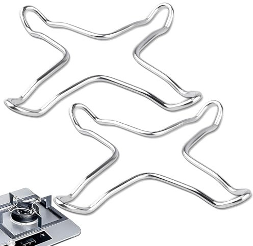 2 Piezas Soporte para Cocina de Gas, Soporte para Hornillo de Gas Reductor de Cocina de Acero Inoxidable Antideslizante para Olla de Leche y Cafetera (10 cm)