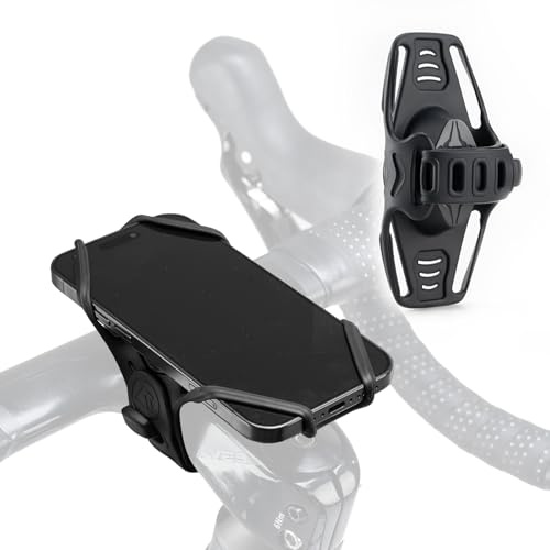 ROCKBROS Soporte Móvil Bicicleta Universal, Soporte Manillar Giratorio para Smartphone 4.7-7.09, Phone Holder Silicona Amortiguadora para Scooter Bici MTB Gravel Ebike