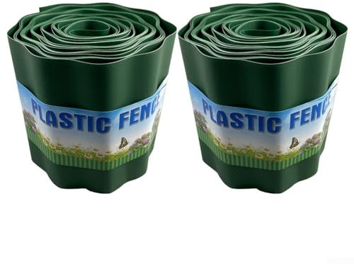 HpLive 2 piezas de jardín césped y parterres borde borde flexible hierba planta flor valla camino paisaje para césped, descuentos, terrazas, 6 m x 15 cm