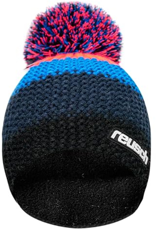 Reusch Enzo Beanie Berretto, Nero-Blu-Arancione, Taglia Unica Unisex-Adulto