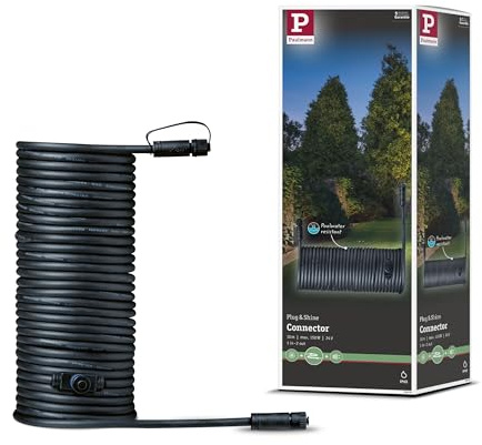 Paulmann 939.28 Sistema di Illuminazione Plug & Shine Cavo di Giunzione 1000 cm 93928 Nero 24 V