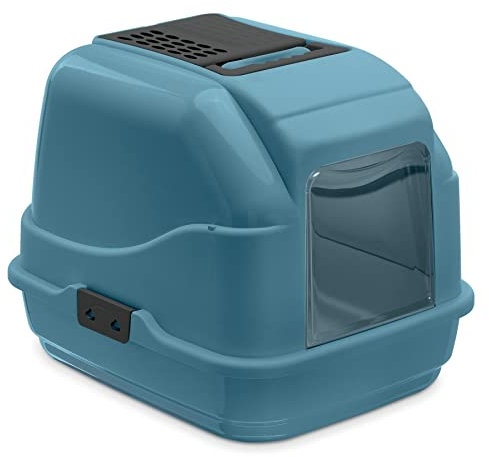 Recycling Katzentoilette Katzenklo Haubentoilette Easy Cat mit Filter und Schaufel Blau