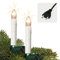hellum Lichterkette Weihnachtsbaum, 15 Weihnachtskerzen in weiß mit Clip, Lichterkette innen mit Stecker, beleuchtete Länge 9,80m, Abstand 70cm, Kabelfarbe grün <59 Lumen 150933