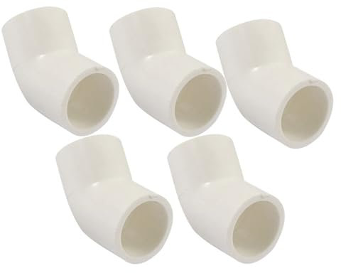 TOP-VIGOR 5 accesorios de tubería de PVC de 45 grados de ángulo, conector deslizante de codo de 20 mm de diámetro, conectores rápidos de tubería de agua blanca de 2 vías, adaptadores de esquina para