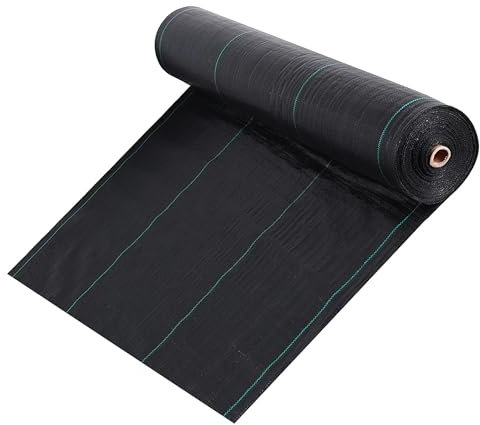 simpa Weed Control Black Membrane Fabric. Effective Weed Prevention - Size 1m x 50m 125GSM.