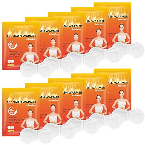 Almohadillas térmicas adhesivas para pegar – parches autocalentables permanentes para la cintura | 10 x almohadillas térmicas portátiles para cuello y hombros, parches de calor corporales de invierno