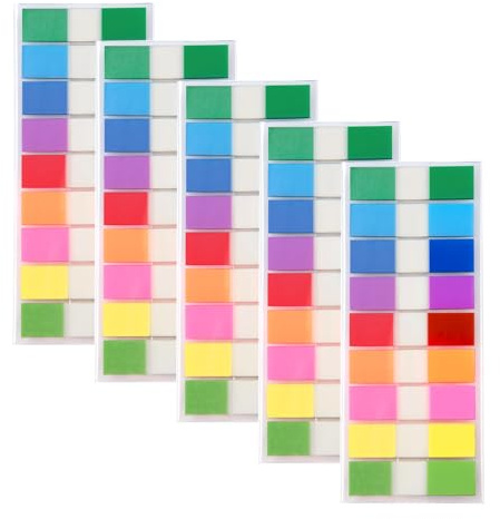 Leucasa 900 Piezas Marcadores Adhesivos 9 Colores Notas Adhesivas Marcadores Libros para Leer Escribir,Estudiar,Oficina,Escuela Planificador Memo