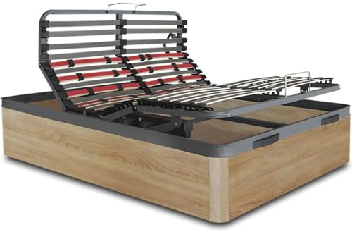 Ventadecolchones - Canapé Abatible de Madera Articulado con Mando Inalámbrico | Color Cambrian | 105 x 190 cm
