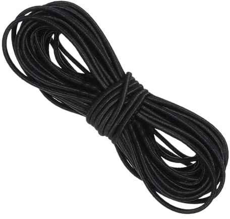 YBEATY 2,8 mm x 20 m elastiskt expanderrep dacronpolyester bungee-shockrep marinkvalitet svart elastiskt rep gör-det-själv slips för kajakbälte presenning fäste baldakin båtliv camping tält