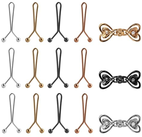 ErShiPing 15 Pcs Botones Ajustables para Jeans, Ajustador de Pantalones Vaqueros Sueltos, Tensores de Cintura para Pantalones Vaqueros, Ajustador Cintura Pantalon, Botón para Ajustar Pantalon Jeans
