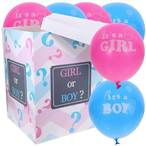 SUPVOX de revelación de género para Baby Shower – Kit de decoración con 6 globos (azul y rosa) – Sorpresa para anuncios de sexo bebé – 40 x 30 x 30 cm