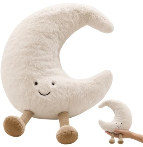 WsiQxuc 1Pcs Moon Pillow 25cm, Decorative Cushions for Home and Office, Cute Pillows for and Comfort, Emotional Support Companion for Various Cushion Decorative, Soft Plush,moon decorative pillows