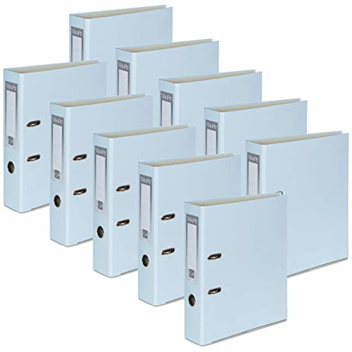 OFFICE CENTRE 10 x Light Blue A4 75mm Strong Premium Business Lever Arch Files Folders Metal Binder Bar Ring Document