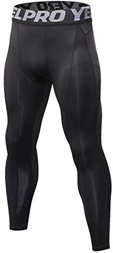 Yuerlian Mens Running Leggings Cool Dry Gym Tights Leggings for Men Compression Base Layer Sport Pants