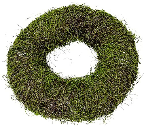 matches21 Corona di Muschio/clematide Decorativa Corona di Porta Corona di Pasqua Corona di Primavera Corona di Tomba Decorazione a Spina Verde 1 pz Ø 30x8,5 cm