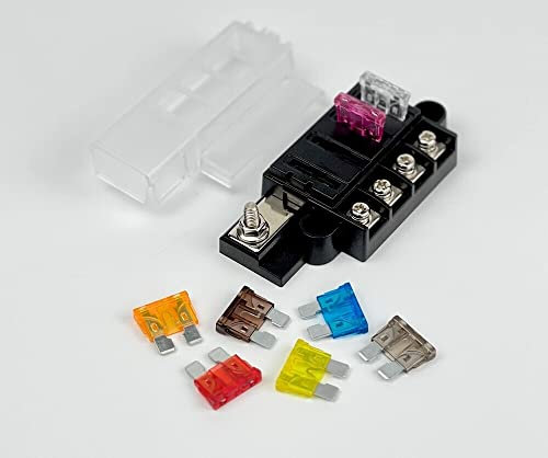 edi-tronic 4fach Sicherungshalter Sicherungskasten Kompakt 12V/24V mit 8 KFZ Sicherungen