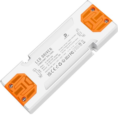 DUSKTEC LED Trafo 12V 30W, LED Netzteil Treiber Transformator 230V AC auf 12V DC Gleichstrom Ultra Flacher, LED Driver Power Supply IP44 Keine Mindestlast für Niedervolt Lampen Spots Strip