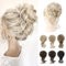 REECHO Messy Bun Hair Piece, Tousled Updo Elastic Hair Bun Hairpiece for Women Synthetic Donut Accessories Scrunchies - Light Ash Blonde with Highlights