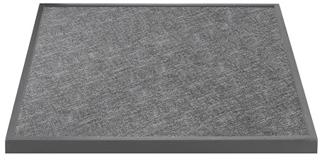 Bolero Black Brushed Mix Effect Tempered Glass Square Outdoor Table Top with Grey Trim - 700 mm, Size: 38(H) x700(W) x700(L) mm, Tabletop Suitable for Indoor & Outdoor Use, DZ873