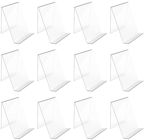 CheurYae Lot de 6 supports de livres en acrylique transparent pour livres, téléphones, cahiers, œuvres d'art, partitions de musique, brochures et autres petits articles (12)
