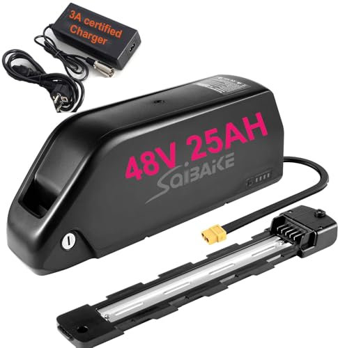 Batterie Velo Electrique 48V 25AH Long Range Batterie Rechargeable au Lithium-ION Batterie pour 1500W 1000W 750W 500W 250W Motor