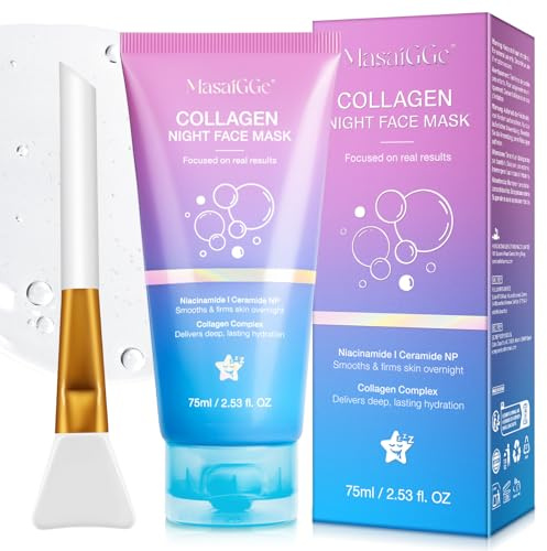 Collagen Night Wrapping Mask,Peel off Mascarilla Envolvente de Noche con Colágeno, Hidratación Intensa, Proporciona Firmeza, Reduce Líneas Finas y Arrugas, Minimiza los Poros, Mejora la Elasticidad