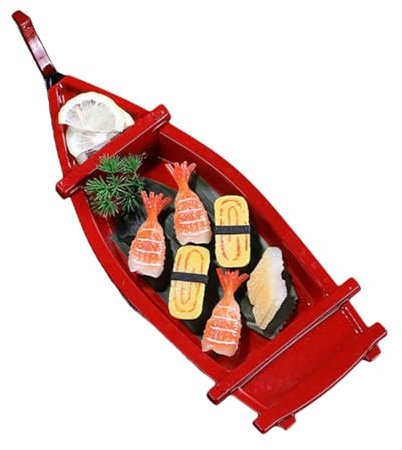GOTSR Plato de sushi con forma de barco de moda, herramienta de sushi, textura para decoración de comedor y varias ocasiones