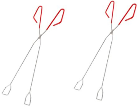 iplusmile 2 Piezas Pinzas de Barbacoa de Inoxidable para Camping y Bbq Herramienta de Agarre para Fuegos al Aire