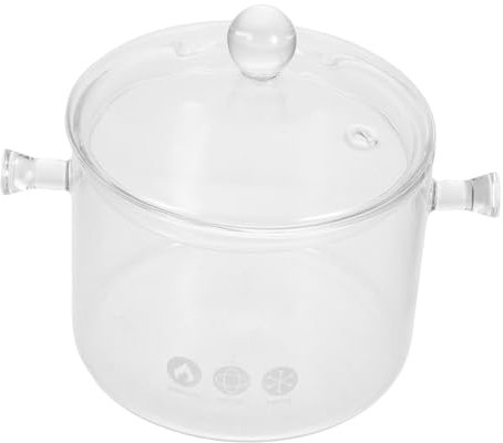 ROMISBABA Casseruola in Vetro con Coperchio Pentola Trasparente per Brasare e Bollire Adatta per Zuppe Latte e Pappe Manici Sicuri Vetro Borosilicato Resistente
