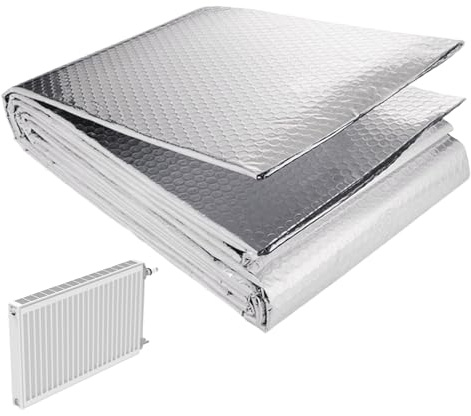 Heat Reflective Foil Insulation, Energy Saving Thermal Barrier, Double-Sided Aluminized Film Roll for , Roof, RV, Door, Attic, Greenhouse, Garage Heat Shield, 60cm x 5meters