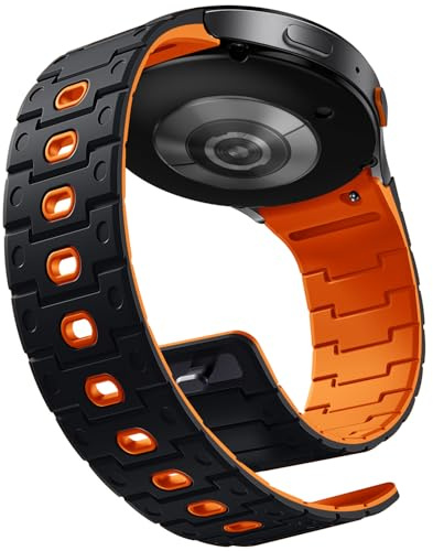 Bandletic Magnetiskt silikonarmband kompatibelt med Samsung Galaxy Watch 7 6 5 4 FE 40 mm 44 mm, sportband för Galaxy Watch 6 Classic 43 mm 47 mm/5 Pro 45 mm/4 Classic 42 mm 46 mm för män och kvinnor