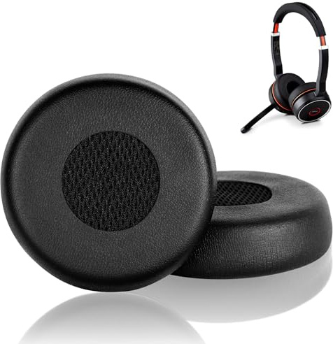 AXFEE Oreillettes de Remplacement pour Jabra Evolve 75(75UC 75MS 75SE) | Une Mousse de Bruit, Coussinets d'oreille avec Cuir Protéiné Plus Doux et Mousse à Mémoire, Coussinets de Rechange en mousses