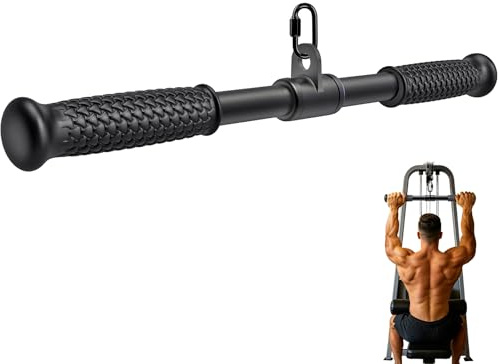 Kipika Tricep Pull Down Attachment, Cable Machine Accessories for Home Gym, Cable Machine Attachments Pulley System Gym, LAT Pull Down Attachment (A: Rotating Bar)
