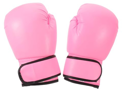 JUMPLAWN Barnboxningshandskar för Träning Mjuka och Slitstarka Sparringshandskar i Pu-läder med Skumvaddering Ventilationsdesign för Kickboxning Muay Thai Mma och Ungdomsträning Rosa