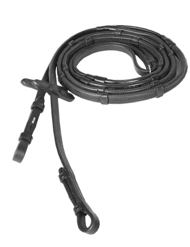 HORZE Riendas de Goma de Agarre Suave con topes, Negro, P