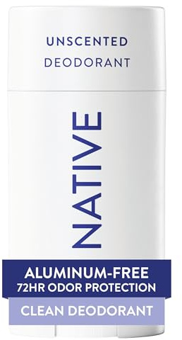 Native Deodorant Contains Naturally Derived Ingredients, 72 Hour Odor Control, Deodorant for Women and Men, Aluminum Free, Unscented 2.65oz
