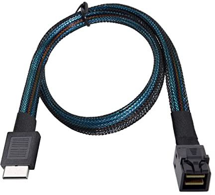 chenyang OCuLink PCIe PCI-Express SFF-8611 4i to Slimline SFF-8643 SSD Data Active Cable 50cm for SSD eGPU Card