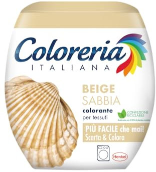Coloreria Italiana Grey Farbstoff Stoffe und Kleidung in der Waschmaschine, Beige, 1 Pack