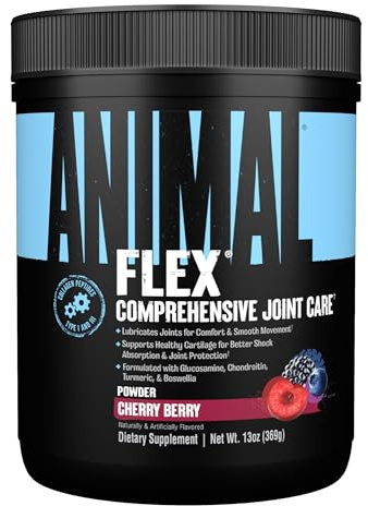 Animal Flex Powder - Joint Support Supplement for Pain Relief, Repair and Restore Muscles with Turmeric, Glucosamine, Chondroitin, MSM, Collagen and Boswellia, Great Tasting Cherry Flavor, 30 Scoops