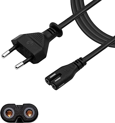 Top Chargeur * Câble Secteur Alimentation Electrique Cordon 1.5m 150cm Bipolaire Figure 8 C7 Noir pour Apple TV, Samsung, Barre de Son, Imprimante, Enceinte Marshall