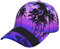 NEZIH Unisex Snapback Washed Palm Tree Purple Sunset Print Baseball Cap for Men Women - Adjustable Dad Bill Hat