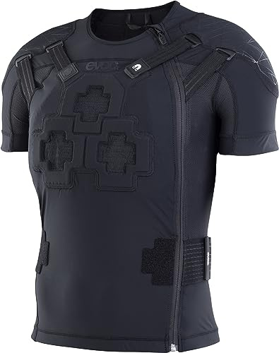 EVOC PROTECTOR JACKET PRO Protektorenjacke (LITESHIELD FLEX Brust-, Schulter- und Rückenprotektoren, 3D-Belüftung, nachhaltige Herstellung aus recyceltem MIPAN(R) Nylon, Größe: L), Schwarz