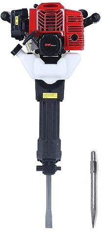 Martello demolitore a benzina, professionale 2,5 CV a 2 tempi con scalpello a punta, scalpello piatto e utensile, velocità massima 6500 battiti/min, martello a percussione per la frantumazione in
