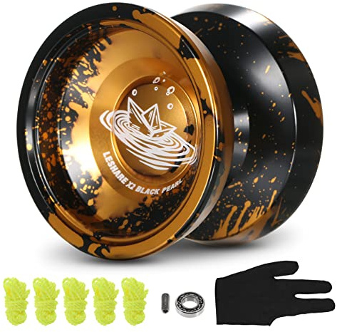 Fesjoy Yo-Yo de aluminio – Pelota competitiva con cuerdas para rodamientos y guante – Regalo