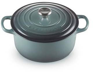 Le Creuset Signature Gusseisen-Bräter mit Deckel, Ø 22 cm, Rund, Für alle Herdarten und Induktion geeignet, Volumen: 3,3 l, 3,932 kg, Ocean, 21177223602430