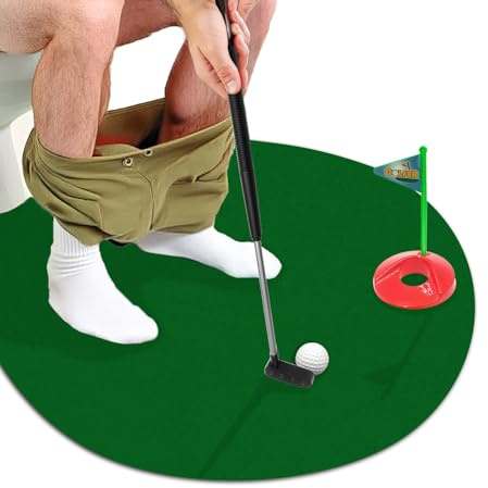 Set da golf per la casa, gioco di mini golf per la stanza tranquilla, con mazze da golf, palline da golf e tappetino per il putting, articolo scherzoso sul golf.