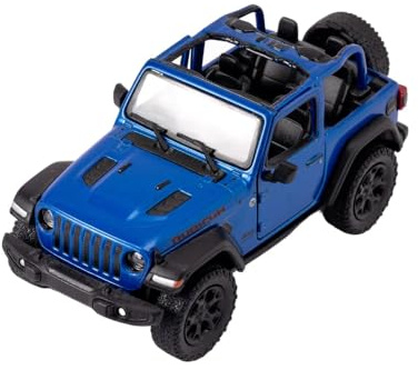 Easy Toys Modellino Auto Compatibile con Jeep Wrangler 2018. Fuoristrada Giocattolo in Scala con Porte Apribili. Modellismo Automobile. (Wrangler Blu)