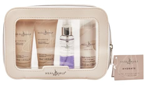 Neal & Wolf Hydrate Moisture Mini Essentials Travel-Trial Kit with Hydrate Moisture Shampoo & Conditioner for Dry Hair